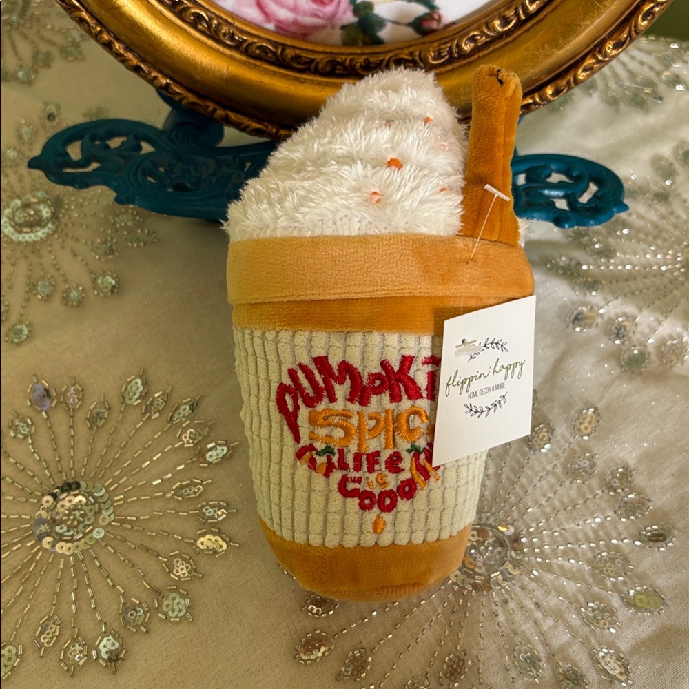 Pumpkin Spice Plush Toy Fall Designer Doggy